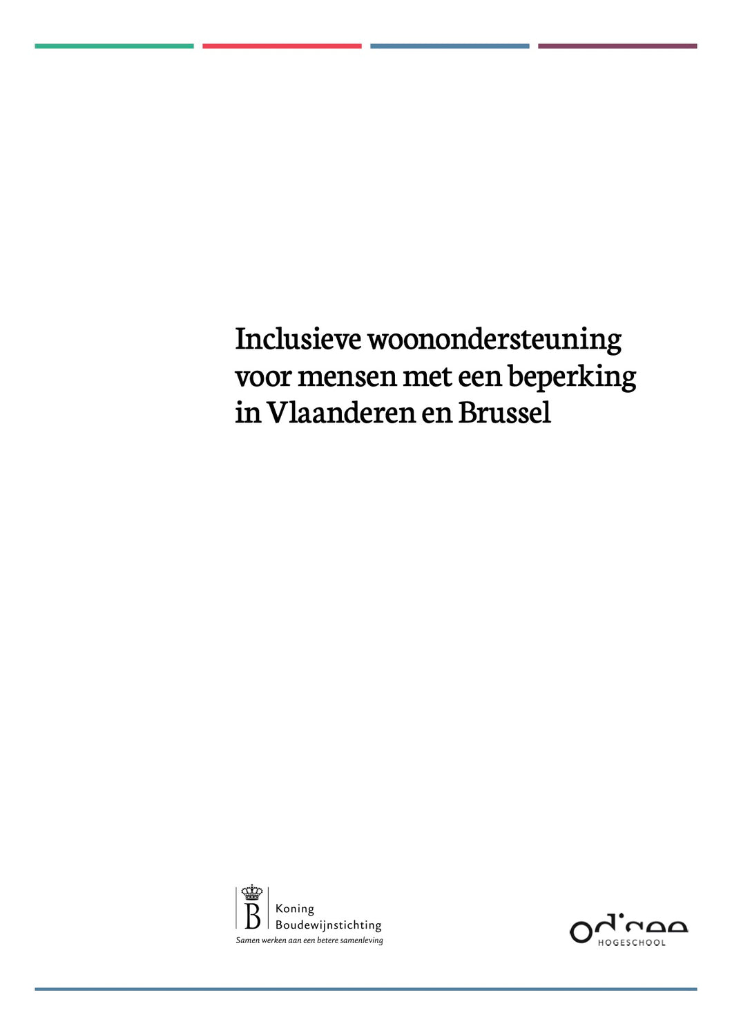 Inclusieve woonondersteuning voor mensen met een beperking in Vlaanderen en Brussel